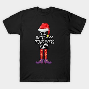 Pet All The Dogs Elf Matching Family Group Christmas Pajama T-Shirt